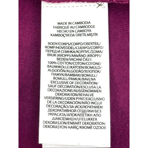 POLO Ralph Lauren Plumb Burgundy V Neck Long Sleeve Top Cotton L - Picture 5 of 5